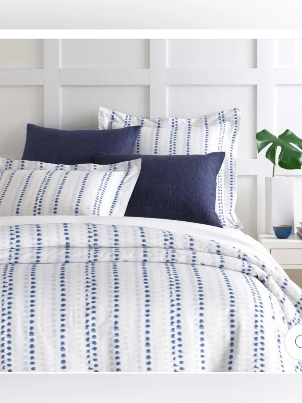 Pine Cone Hill ink Dots Twin Duvet Cover & 2 Euro Shams 100% Cotton